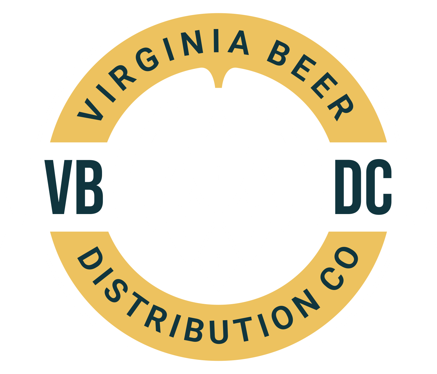 Logo cirle ng Virginia Beer Distribution Company na may beer hop